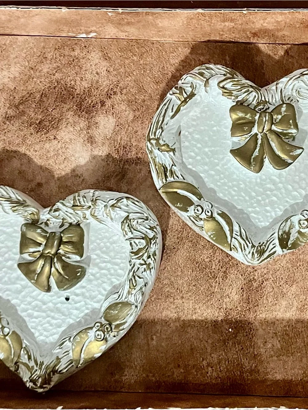 Vintage Miller Studio Chalkware Heart Plaques New In Box